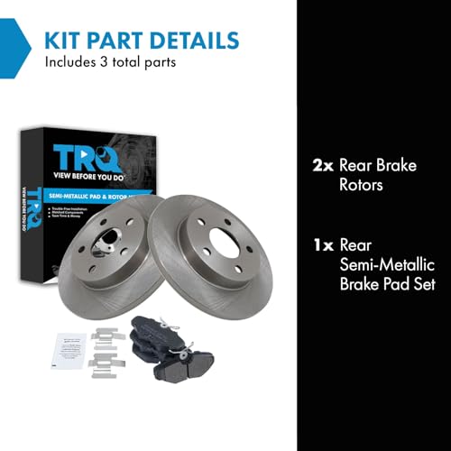 Image of TRQ Rear Brake Pad and Rotor Set Semi Metallic
