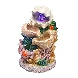 YOQUATE Tabletop Waterfall Fountain Indoor Themed Coral Seashell Tabletop Water Fountain Meditation (Ocean)