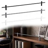 Sponda Decorativa per Mensole in Alluminio, Ringhiera Leggera con Finitura Opaca per Mobile Da Bagno, Scaffale Da Ufficio, Libreria, Vetrina da Soggiorno E Ripiano Portaoggetti(Nero,140 cm)