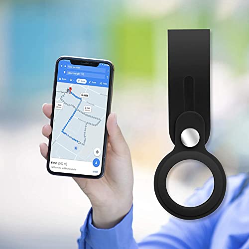 Image of FOSO() Silicone Loop Case for Apple Airtag - Key Finder Secure Holder with Buckle Protector Skin Cover with Long Strap for Apple Bluetooth Item Tracker Soft Keychain Locator Luggage Tag (Red)