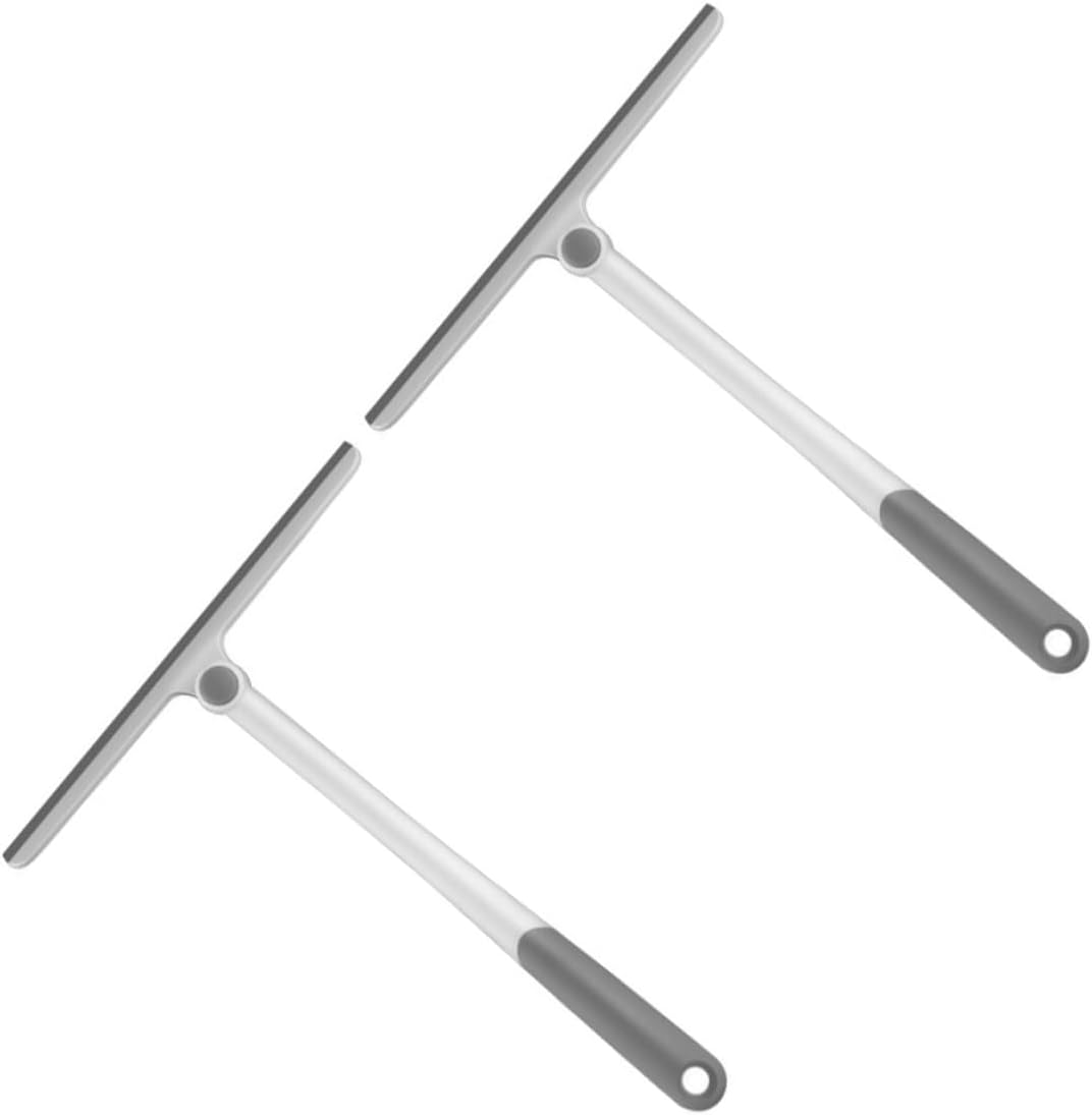 2pcs Multi Function Car Windshield Wiper Glass Cleaning Tool Durable PP TPR Material Shower Squeegee for Window and Glass Surface Cleaning with Flexible Blade and Hanging