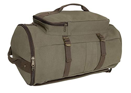 Rothco Convertible Canvas Duffle Backpack – Outdoor Camping Weekend Travel Bag 30L2