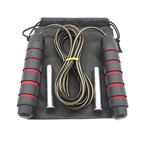 Corde à sauter lestée avec roulements fluides et câbles acier anti-nœuds