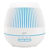 GKL Humidificador Blanco Ultrasónico y Difusor de Aromas con Temporizador, Pearl Essence 400 ml, Temporizador 6 Horas, 7 Colores LED, Función Aromaterapia,Ultrasilencioso aromatizador(ESN-400B)