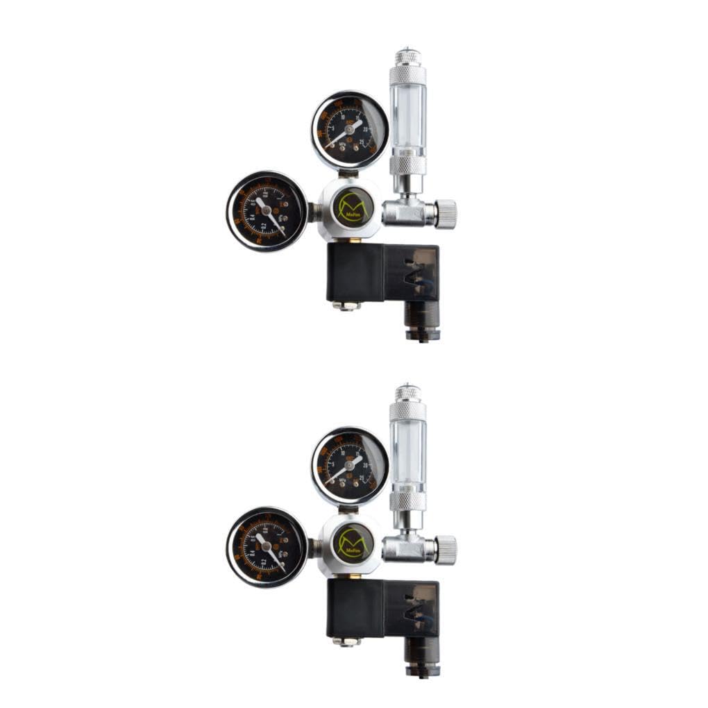 2 Ensemble de Régulateur de CO2 pour Aquarium - Sûr et Stable pour Aquarium Électrovanne ABS fiable Régulateur de CO2 Générateur de CO2, 21.8 Norme UE Bouchon à Trou Rond 2Ensemble