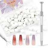 BQAN Nail Art Sponges Kit - 100pcs Mini Ombre Sponges with Gripper Pen for Gradient Nail Art, Professional Salon Quality Tools for Beginners & Nail Techs (Silver)