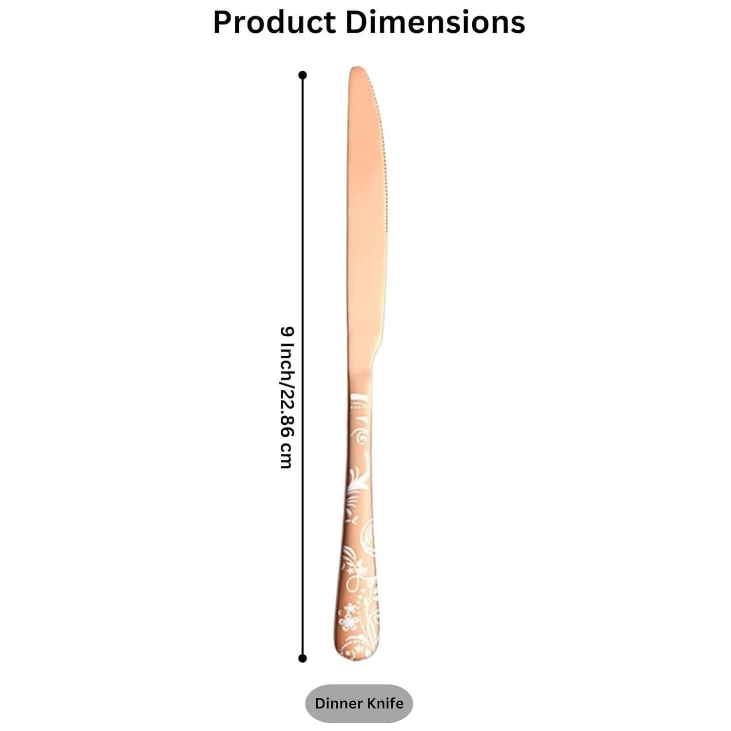 ShilpSukh Rose Gold Steak Knife - Elegant Stainless Steel Blade, Rust-Free & Dishwasher Safe, Perfect for Cutting Meat, Gifting, Stylish Dining, BBQ Nights & Kitchens(2 Pcs) 1