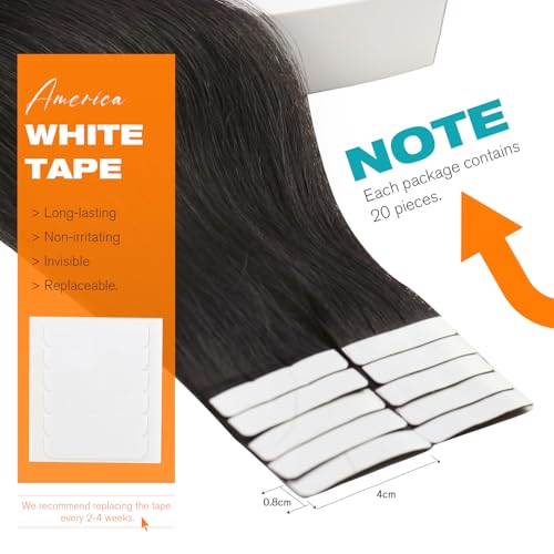 Image of Sunny Hair Tape in Hair Extensions Human Hair Cool Brown 22in 50g 20Pcs