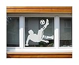 Bilderwelten Fensterfolie Fenstertattoo Fussball Fallrückzieher Aufkleber Frosted 32 x 35cm