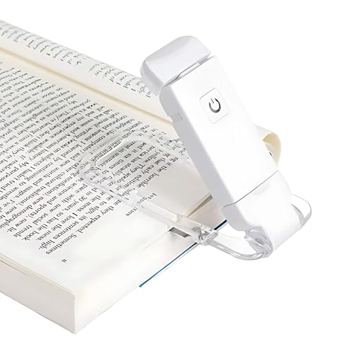 Serene Stock Book Light – Eye-Caring Reading Light with 3 Color Modes & 3 Brightness Levels, Clip-On, USB Rechargeable, Dimmable Portable Lamp with Swing Head for Bedtime Reading