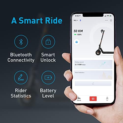 NIU KQi3 Pro Electric Scooter Adult, E Scooter 50km Long Range, 4 Speed Modes Adjustable, Max Speed 25km/h, 350W Motor, APP Control, Triple Braking Systme, Foldable and Portable