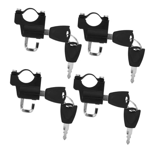 Zerodeko 4 Piezas Candado Antirrobo para Casco de Moto y Bicicleta Cierre Seguro con Llave Resistente la Intemperie Compatible con Manillares de Soporte Antivandalismo para Scooter y