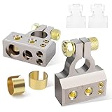 Battery Terminals, 2/4/8/10 Gauge Battery Terminal Connectors with Shims and Protective Covers, Car Cable...