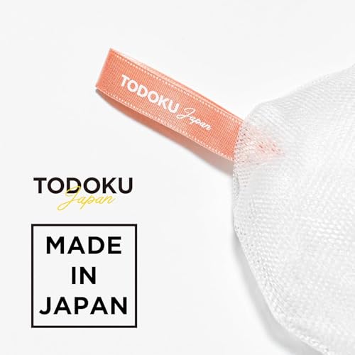 TODOKU JAPAN Rich Bubble Face Wash Soap Net, 4 Layer Mesh, Marshmallow Whip Maker (PINK)