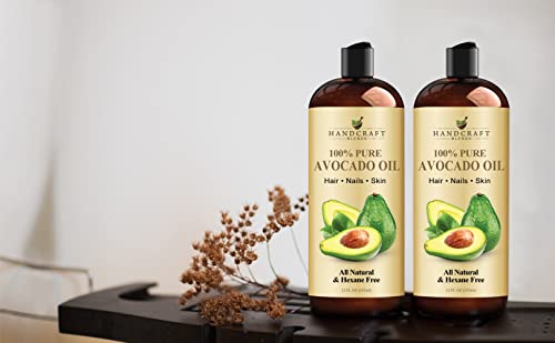 Handcraft Avocado Oil 12 Fl. Oz - 100% Pure And Natural - Hair Oil - Carrier Oil For Aromatherapy, Massage Oil, Body & Skin Moisturizer & Lubricant - Cold Pressed - Hexane Free #TOP5