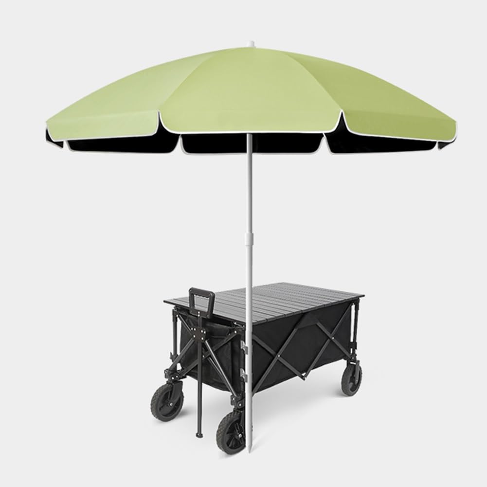 Zewnętrzny parasol plażowy 2,2 m UPF50+ ochrona przed promieniowaniem UV wodoodporny przenośny stół tarasowy zielony