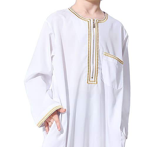 Boys Muslim Kaftan Islamic Thobe Kids Boys Muslim Dress Arabic Thobe Abaya Prayer Clothes Dubai Ramadan Eid Outfit3