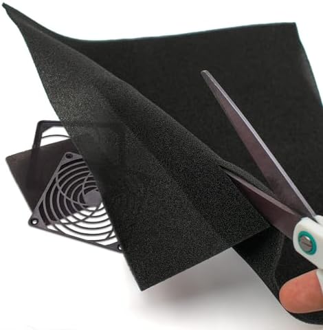 PC Computer Fan Dust Proof Filter Foam Sheet, 3mm Thick, 23cm x 23cm (529cm²)