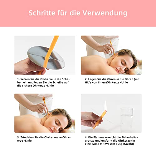 20 Stück Ohrenkerzen/Ohrenkerzen aus Natürlichem Bienenwachs, Ohrreiniger Ohrenschmalzentfernung, Hohle Kegelkerzen mit 10 Schutzscheiben und Wattestäbchen, 8 Verschiedene Aromatische Gerüche