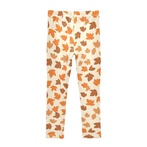 Thanksgiving Fall Maple Leaves Girls Leggings Soft Stretch Workout Yoga Dance Pants for Kids Casual Tights2