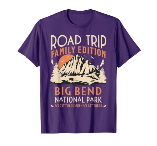 Big Bend US National Park Family Road Trip Vacation T-Shirt, Men, Purple, XX-Large