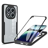 UPLAI Transparente Funda para Xiaomi Redmi Note 15 Pro 5G, 360° Grado Militar Antigolpes Carcasa Protector de Pantalla Incorporado, Ultradelgado PC + TPU Estuche Caso. Negro