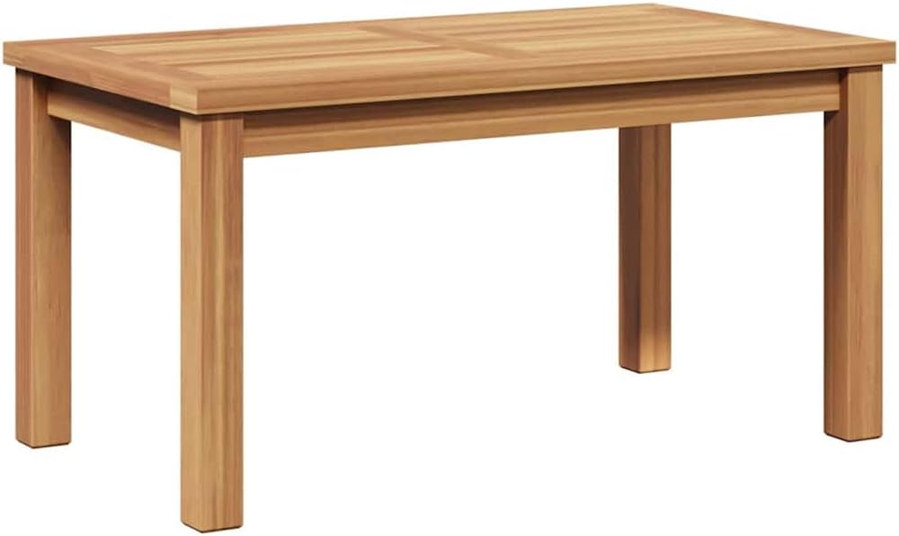 Solid Teak Wood Coffee Table Brown 27.56 x 15.75 x 14.17 in Outdoor Patio Furniture Modern Outdoor Coffee Table for Garden Patio Use