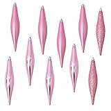 TKYGU 30PCS/6Set Christmas Ball Decoration Finial Drops of Water Shiny/Matte/Glitter/Design Charm, 5.9 inches (Pink)