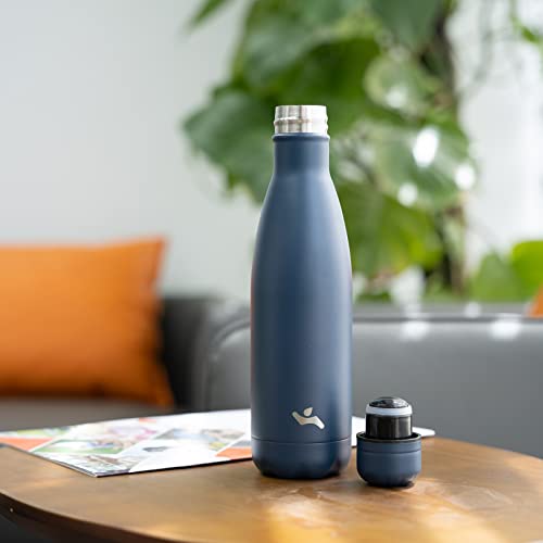 Image of Konokyo Insulated Water Bottles,25 oz Double Wall Stainless Steel Vacumm Metal Flask for Sports Travel,Navy Blue