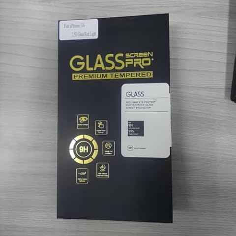 BRAIDOL New Red Light 9H Screen Protector for iphone 16 Pro 2 Pack with Installation Frame Tempered Glass Screen Protector Upgraded Protection, Anti-Blue Light Cover