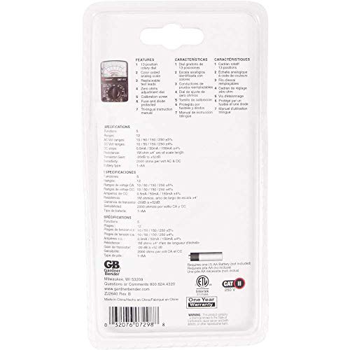 Gb Gardner Bender Gmt-312 12 Range Pocket Multimeter #TOP5