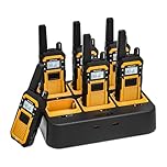 Retevis RB648 Walkie Talkies for Adults, Heavy Duty 2 Way Radio with 6 Way Charger, IP67 Waterproof, Shock Resistant, 2000mAh, Rugged Walkie Talkie for Jobsites Industrials (6Pcs, Yellow)
