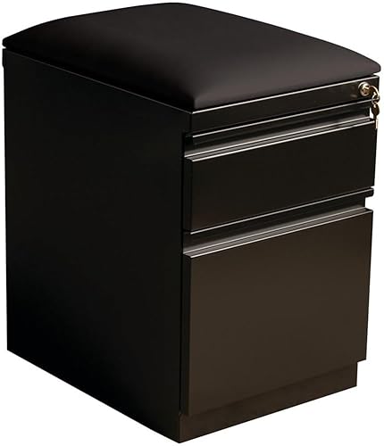 Miniatura 4 de Hirsh - Archivo de pedestal móvil de 20 pulgadas de profundidad, caja de 2 cajones, cojín negro, negro