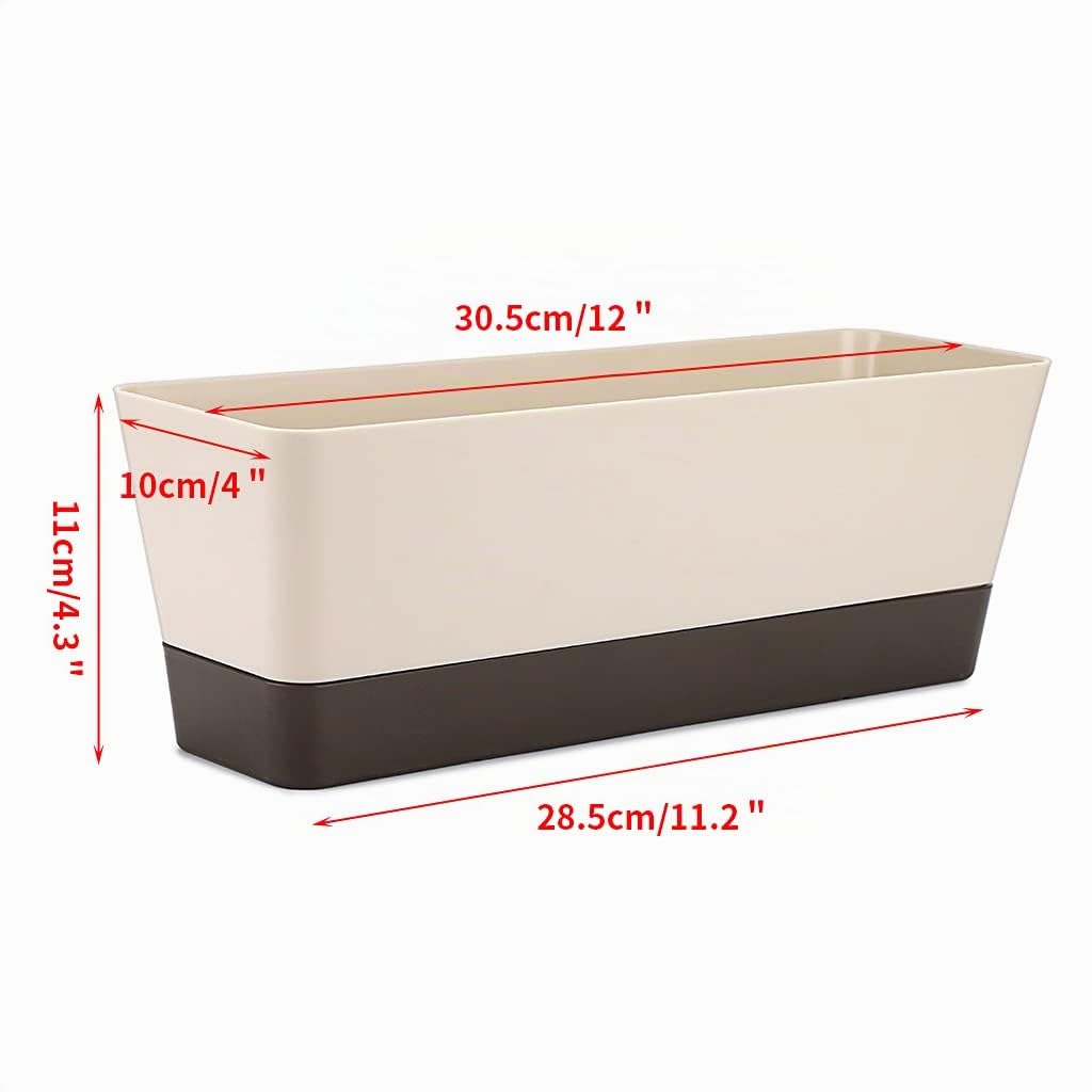 Skelang 3 Piezas Maceta Rectangular Pequeña, Jardinera para Suculentas con Agujeros de Drenaje, Jardinera para Mesa de Café, Mesa de Comedor, Mesa de Exterior, Alféizar de Ventana