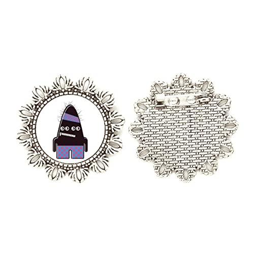 Broche de plata de monstruo y alienígena para personalizar tu chaqueta vaquera