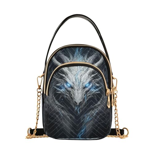 Bolso de hombro Black Dragon para mujer clásico retro miniatura 1