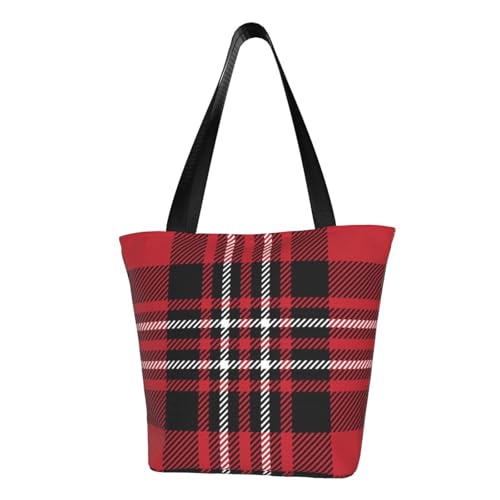 Image of ERTDFXCV Red-Black-Tartan Shoulder bag