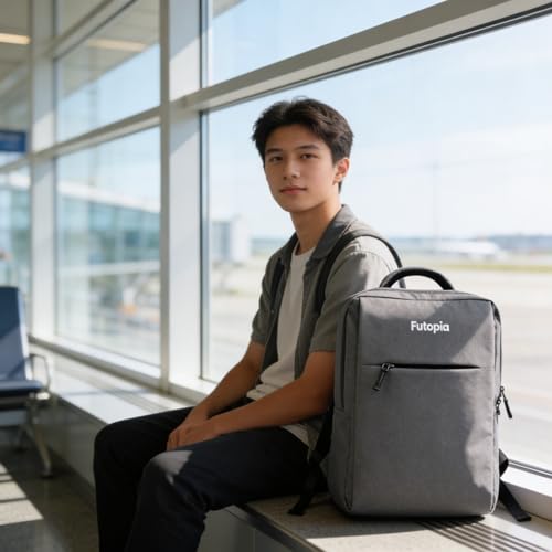 Image of Futopia Premium 26L Capacity Backpack Casual Bag With Fit 15.6 Inch Laptop, Side And Front Side Zipp Store, Luggage Strap, Lightweight & Durable For Men & Women Perfect For Office & College - Grey