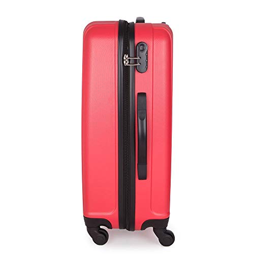 Conjunto de Malas de Viagem California em Abs Gosuper com Rodinhas Giro 360º 3 Peças - Vermelha