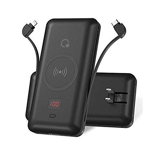 10000 mAh Q Wireless Portable Power Bank Charger High-Speed Charging 5.1A PD18W Fast