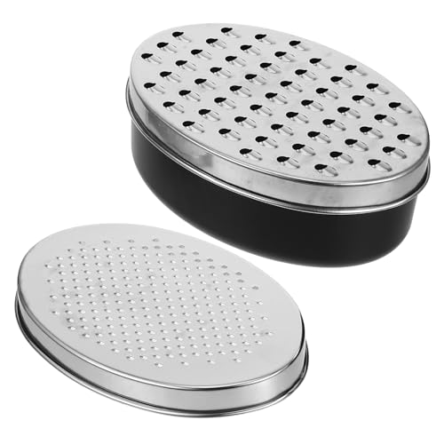 Set de rallador ovalado con contenedor negro miniatura 1