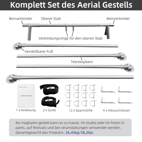 PRIOR FITNESS Aerial A-Frame Rig, Premium Aerial Yoga-Ständer 730kg/1610lbs Tragkraft, für Hängematten/Seidenseile/Ringe, Innen&Außen, CE&SGS-Zertifiziert
