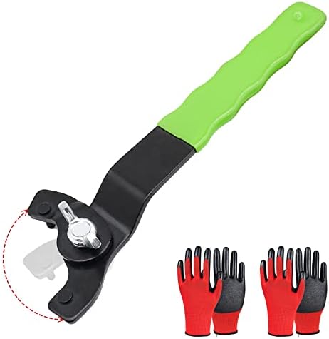 PRETEC Adjustable Angle Grinder Pin Wrench Lock-Nut Spanner Grinder Wrench Universal with 2 Pairs Work Gloves,Compatible 4/5/6/7/9 Inch Angle Grinder for Dewalt Makita