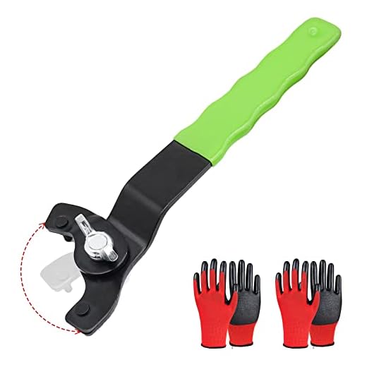 PRETEC Adjustable Angle Grinder Pin Wrench Lock-Nut Spanner Grinder Wrench Universal with 2 Pairs Work Gloves,Compatible 4/5/6/7/9 Inch Angle Grinder for Dewalt Makita