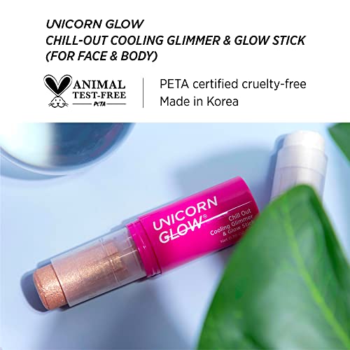 Unicorn Glow Chill Out Cooling Glimmer & Glow Stick (For Face & Body) 02 Dress - Makeup Highlighter Stick & Moisturizer Cruelty Free Body Illuminator Body Luminizer Body Glitter Highlighter Makeup Stick Face Highlighter High Lighter Body Glow Shimmer #TOP7