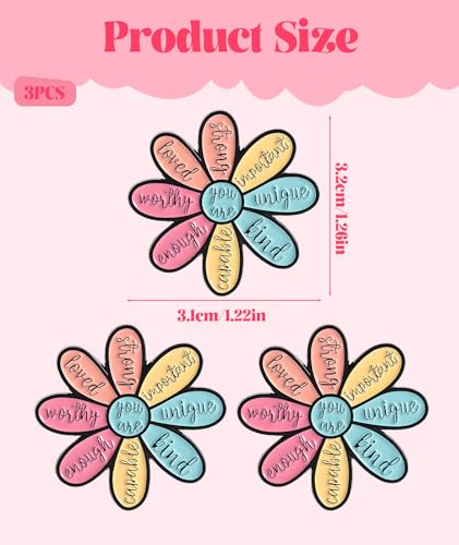 Image of 3Pcs Enamel Pins, Brooch Pin for Women, Motivational Sunflower Pin Badge for Bags and Sarees, Vintage Style Accessories for Formal Attire