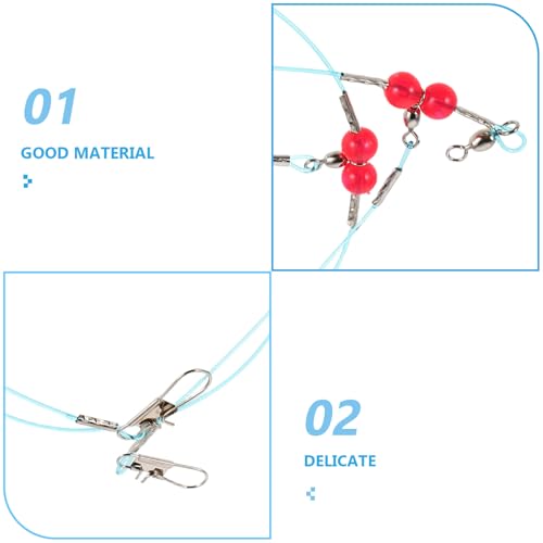 12 Cañas de Pescar con Anzuelos de Acero Inoxidable y Nylon miniatura 3