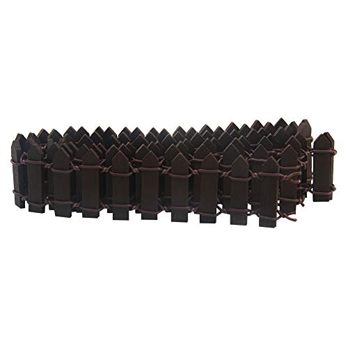 Miniature Garden Fence, Miniature Fairy Garden Kit Wood Fence Terrarium Doll House DIY Accessories Decor(Coffee,Size:5cm)