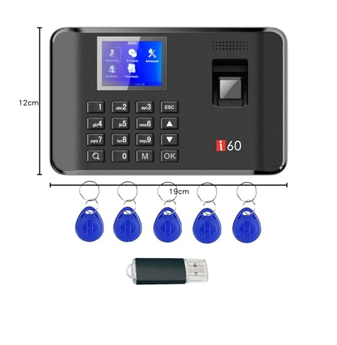 WEELIAO Fingerprint Time Clocks for Employees Small Business, Time Attendance Terminal Clock Machine with Fingerprint, Password, RFID Card,Office Punch Clock Automatic Report Generierung