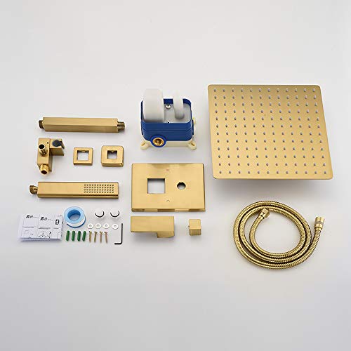 Iriber Champagne Bronze Ceiling Mount Rain Shower System with 12 Inch